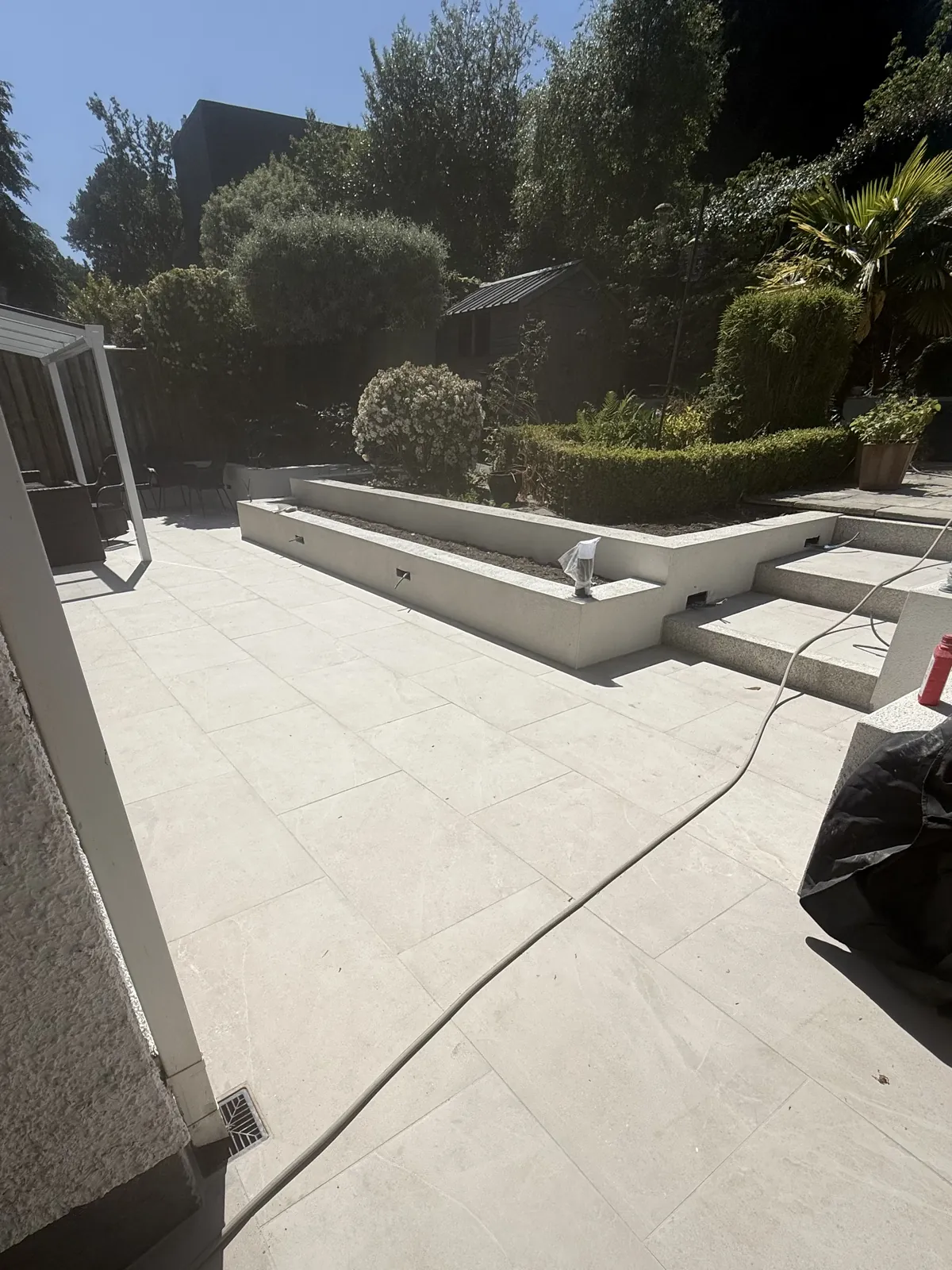 Completed porcelain patio, after photo