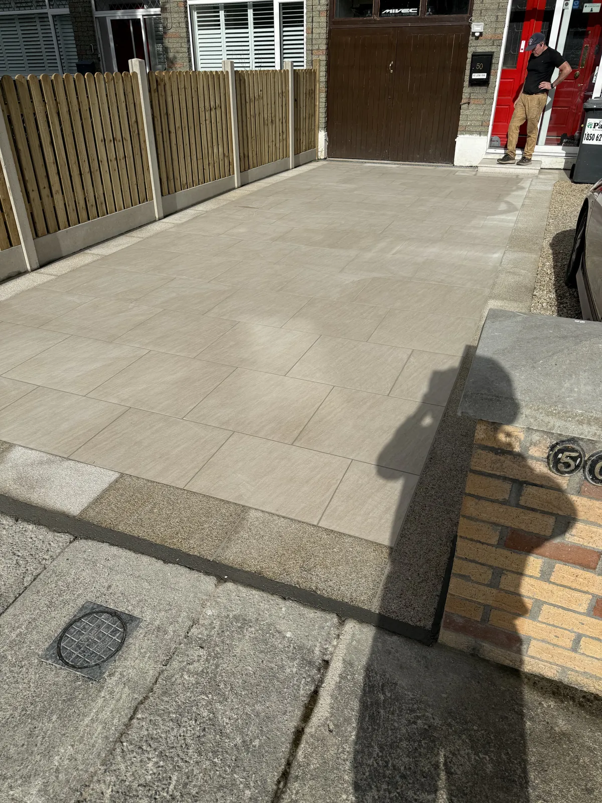 Porcelain driveway installation in South Dublin